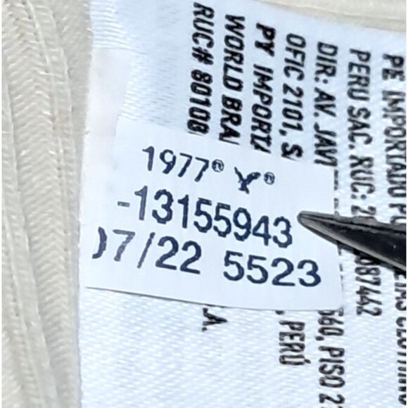 American Eagle Aerie Beige Ribbed Ruched Spaghetti Strap Crop Tank Top Size M - Picture 6 of 9